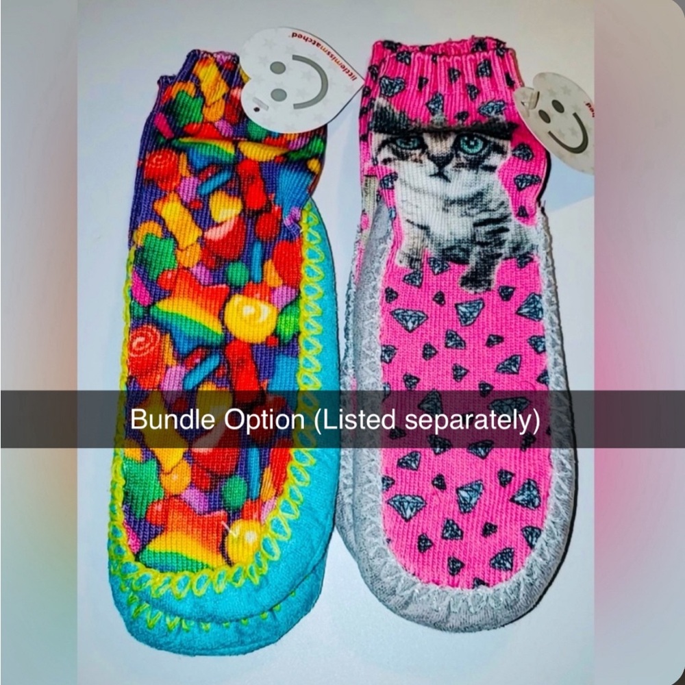 Little MissMatched Soft Bottom S/M Colorful Candy Print Kids Slippers | NWT | HP - Picture 6 of 6